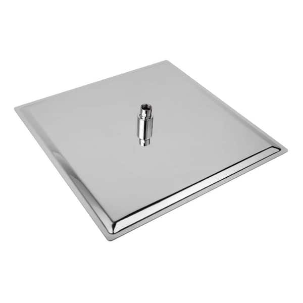 LORDEAR 1-Spray Patterns 16 in. Ceiling Mounted Brushed Ultra Thin Square 304 Stainless Steel Fixed Shower Head in Chrome