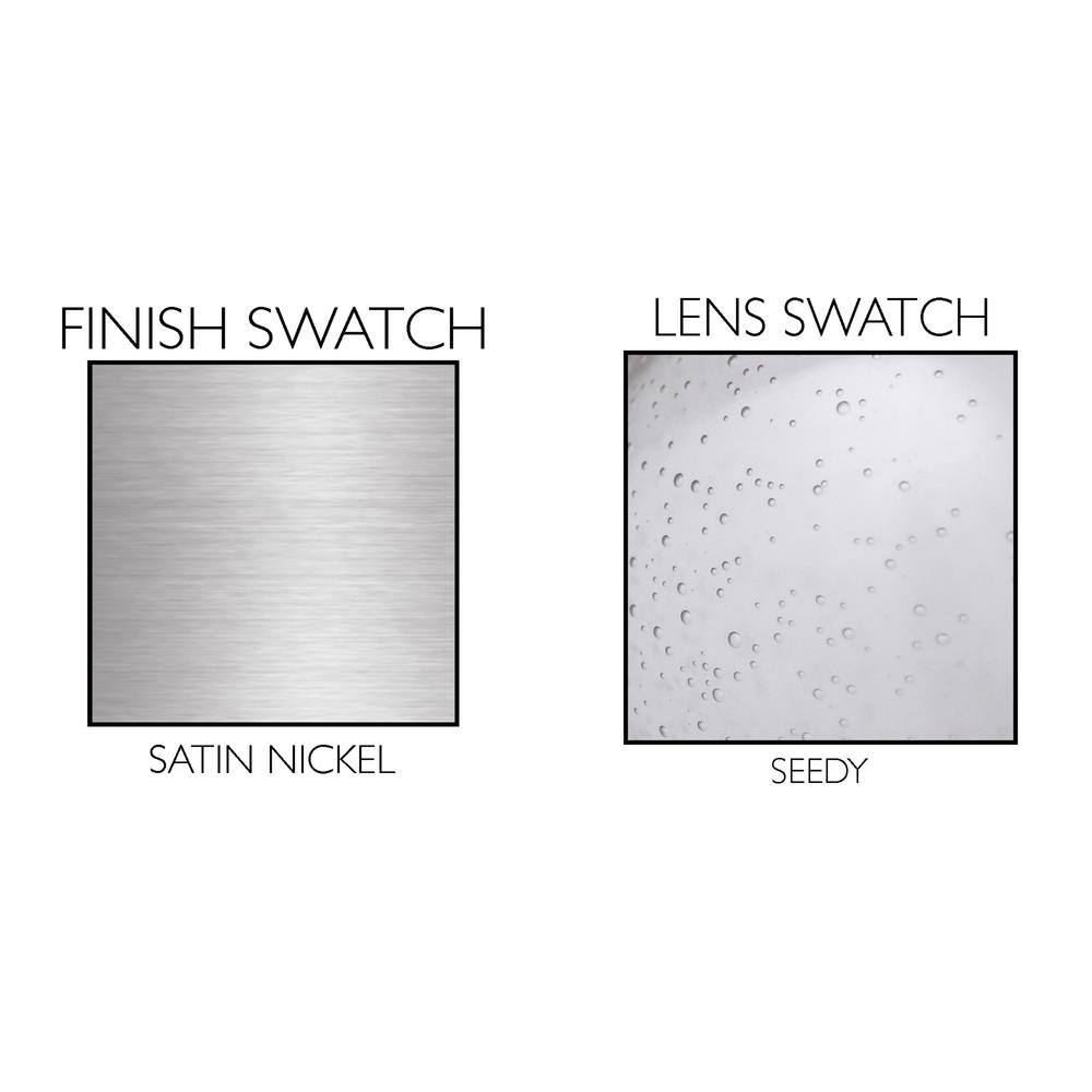 Satin Nickel 8.5" Direct Wired Wall Light with Seedy Glass Shade
