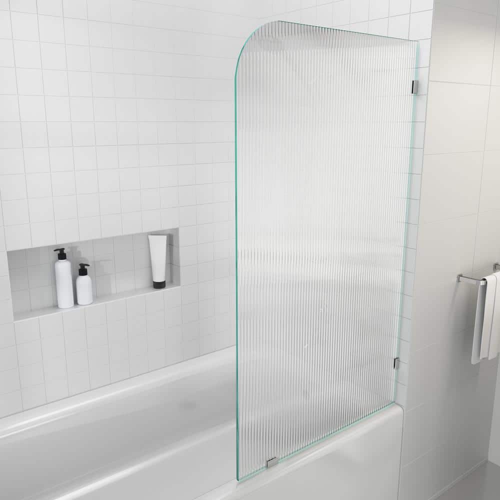 Glass Warehouse 34 in. x 58.25 in. RightHand Single Fixed Frameless