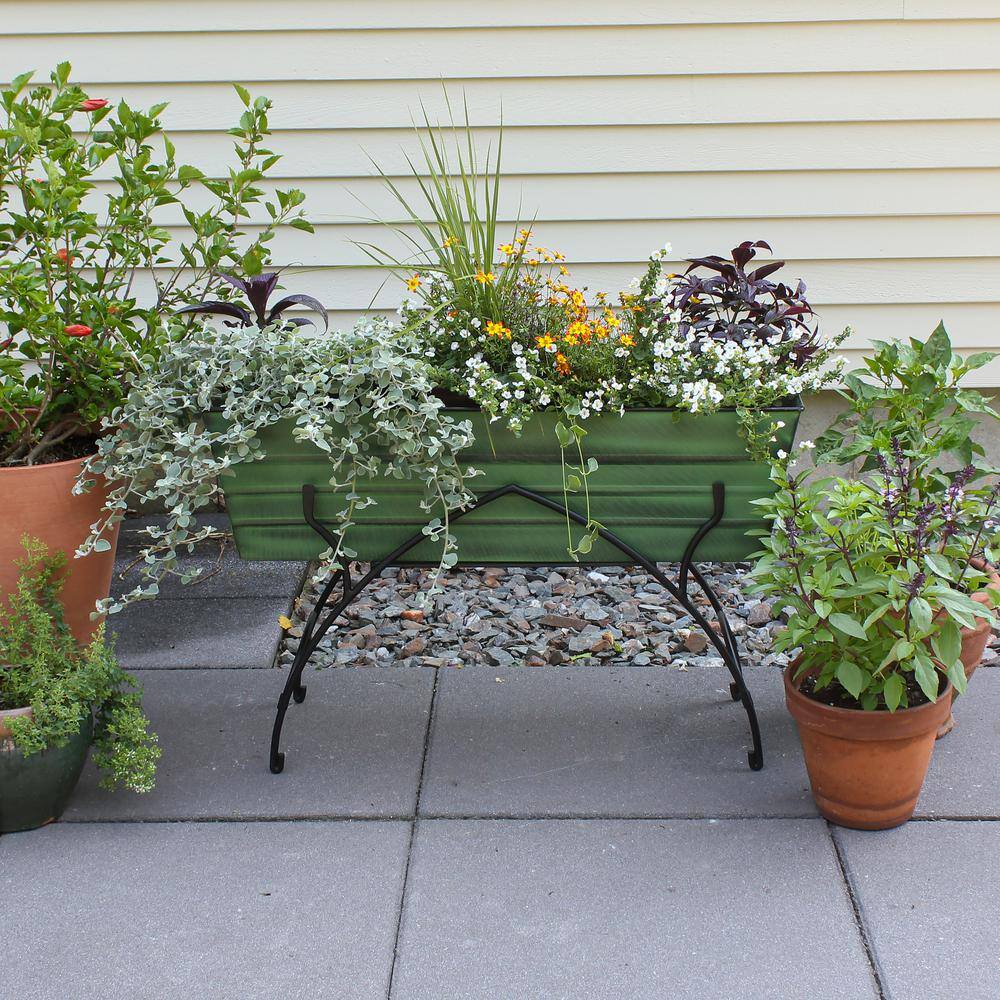 Large Green Galvanized Steel Indoor Outdoor Flower Box