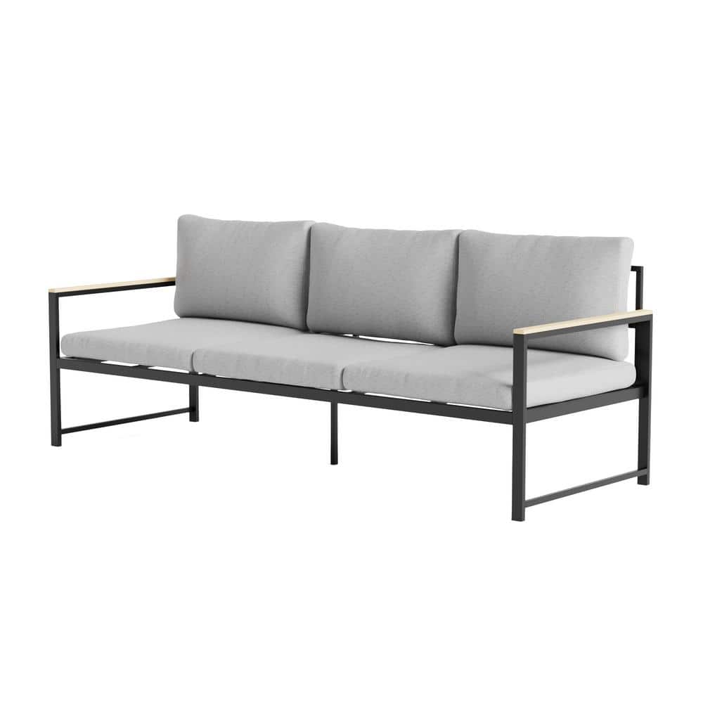GTIN 195425002279 product image for Brookside Meg Outdoor Metal Sofa with Light Gray Cushions | upcitemdb.com