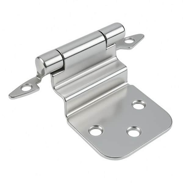 1-1/2 in. Inset Self-Closing Exposed No Radius Cabinet Hinge in Polished Chrome-(Set of 24)