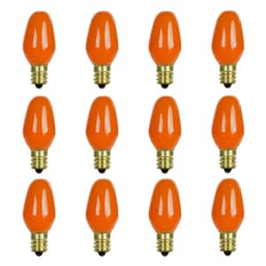 7-Watt C7 Colored Night Light Candelabra Base Incandescent Orange Light Bulb (12-Pack)