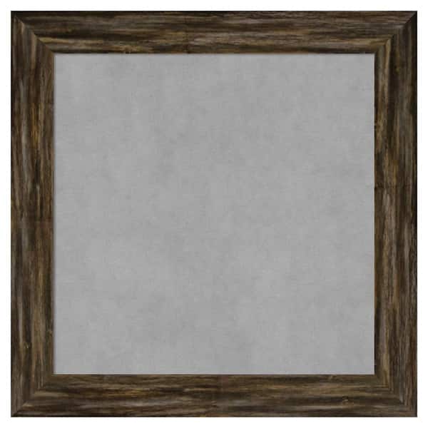 Amanti Art Fencepost Brown Narrow 25 in. x 25 in. Framed Magnetic Board