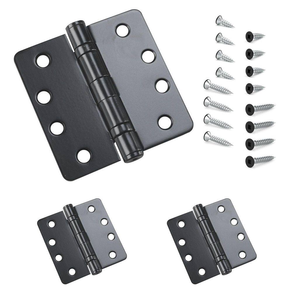 4 in. x 4 in. Black Full Mortise Ball Bearing Butt Hinge with Removable Pin (3-Pack) price history on PriceWatchPro
