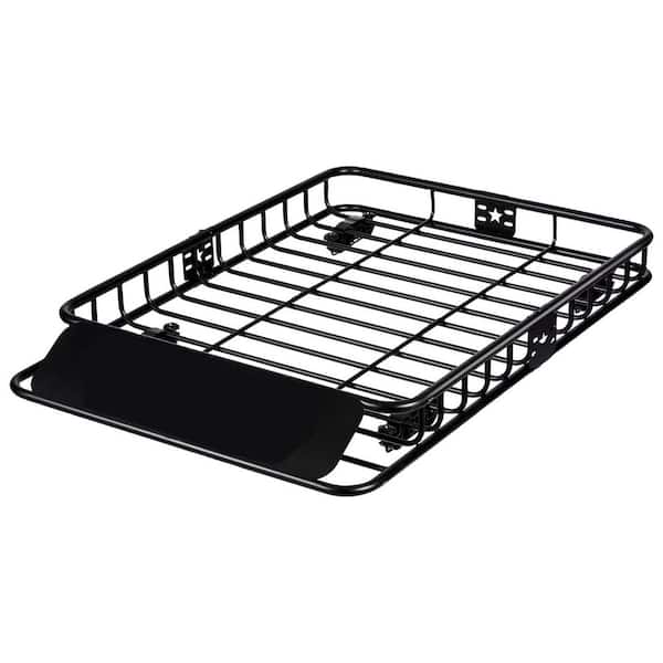 Roof Rack Cargo Basket, 46 x 36 x 4.5 in. Rooftop Cargo Carrier, Heavy-duty 200 lbs. Capacity Universal Roof Rack Basket