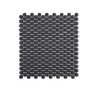 Shadow Mountain Gray 11.50 in. x 9.875 in. Penny Round Matte Porcelain Wall and Floor Mosaic Tile (0.788 sq. ft./Each)