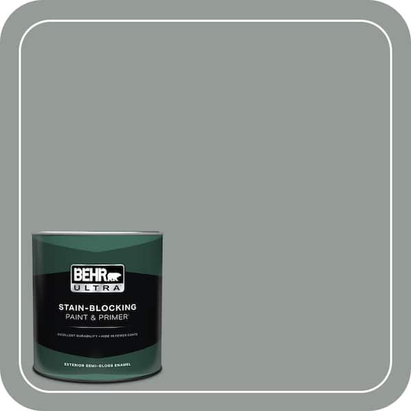 BEHR ULTRA 1 qt. #BXC-66 Dusk Blue Semi-Gloss Enamel Exterior Paint & Primer