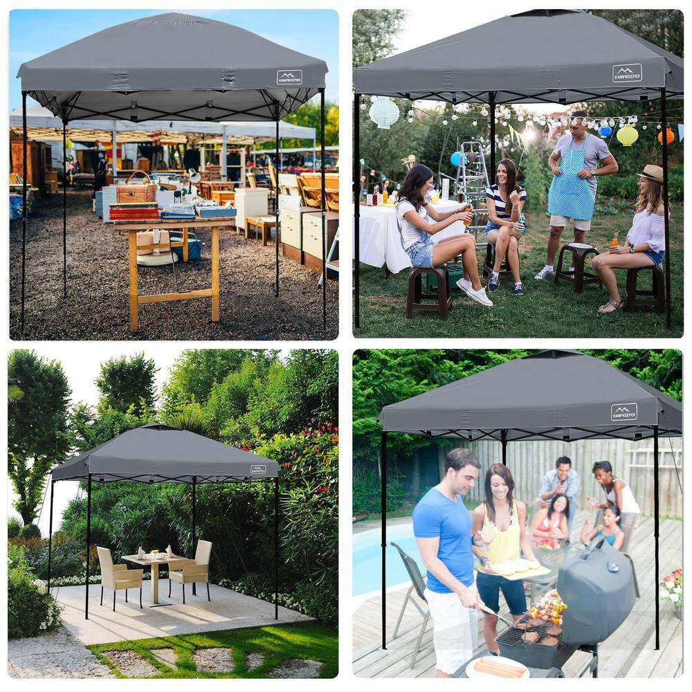 10x10 Dark Gray Waterproof Pop-Up Canopy Tent with Adjustable Legs