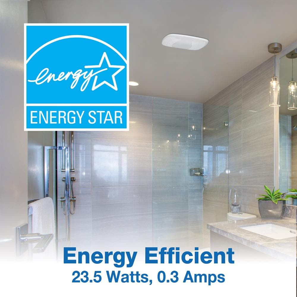 White High Impact Plastic Bathroom Exhaust Fan with 70 CFM