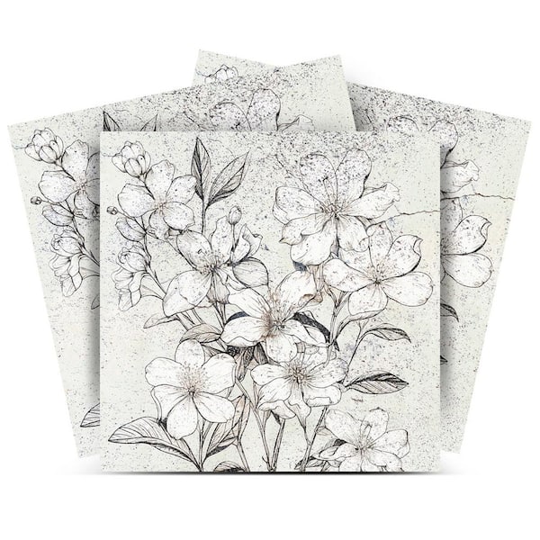 MI ALMA Gray and White R57 6 in. x 6 in. Vinyl Peel and Stick Tile (24-Tiles, 6 sq. ft. / Pack)
