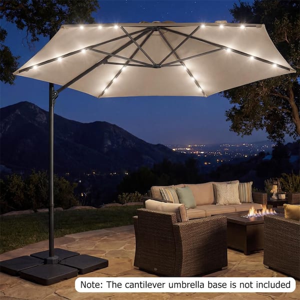 club piscine patio umbrellas Deluxe Hanging Umbrella (matte black finish) - 10 ft. (3 m) | Artovi