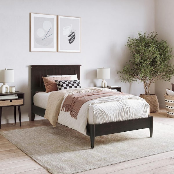 AFI Naples Espresso Black Solid Wood Frame Twin XL Low Profile Platform Bed
