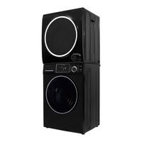 110V 1.62cu.ft. Washer w/Pet Cycle and 110V 3.5 cu.ft. Vented Digital Sensor Dryer stackable Washer Dryer Combo in Black