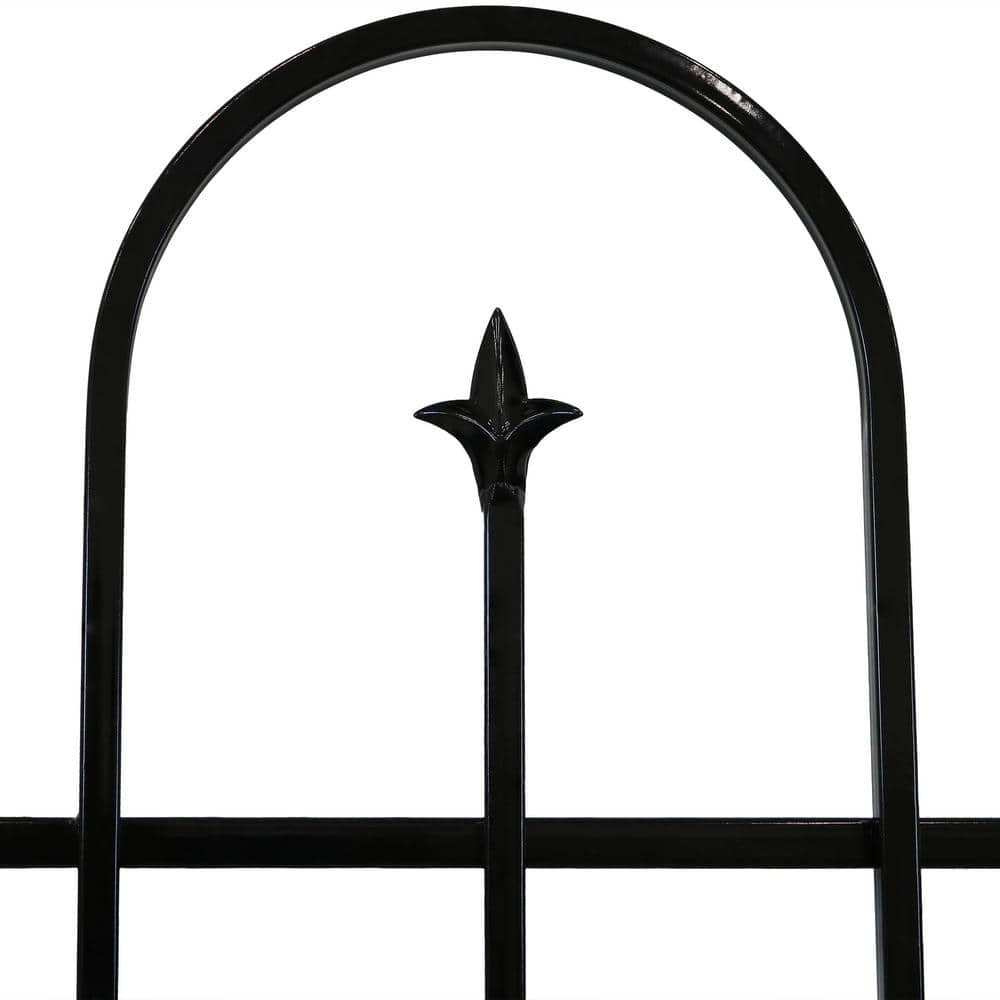 Black Iron Decorative Garden Border Fence Panels Set