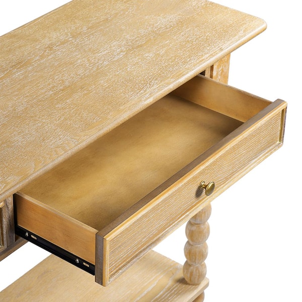 Harper & Bright Designs Vintage 62.3 in. Natural Rectangle Wood