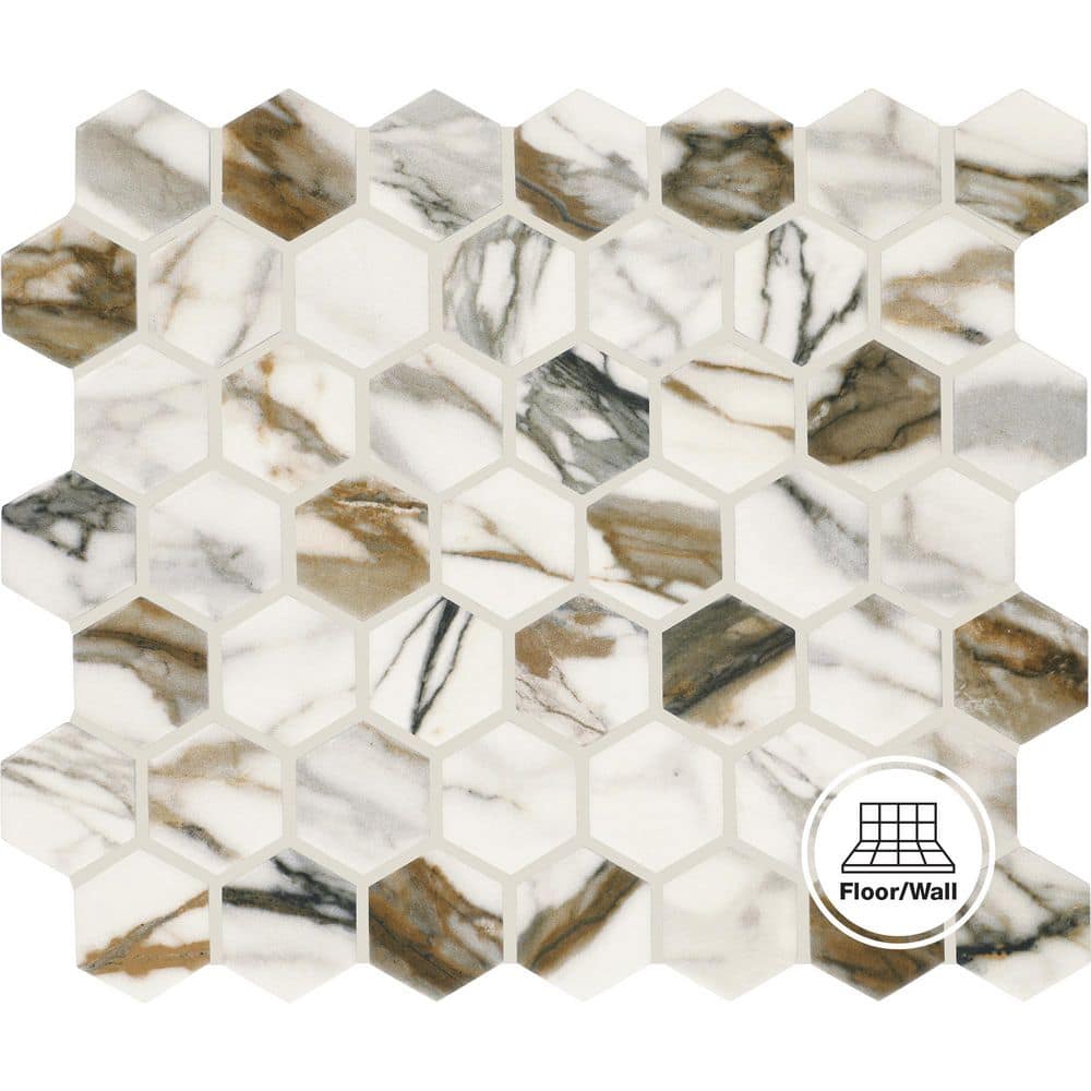 Urban Radiance Emberstone 11 in. x 14 in. Glossy Ceramic Hexagon Mosaic Tile (9.7 sq. ft./ case) price history on PriceWatchPro