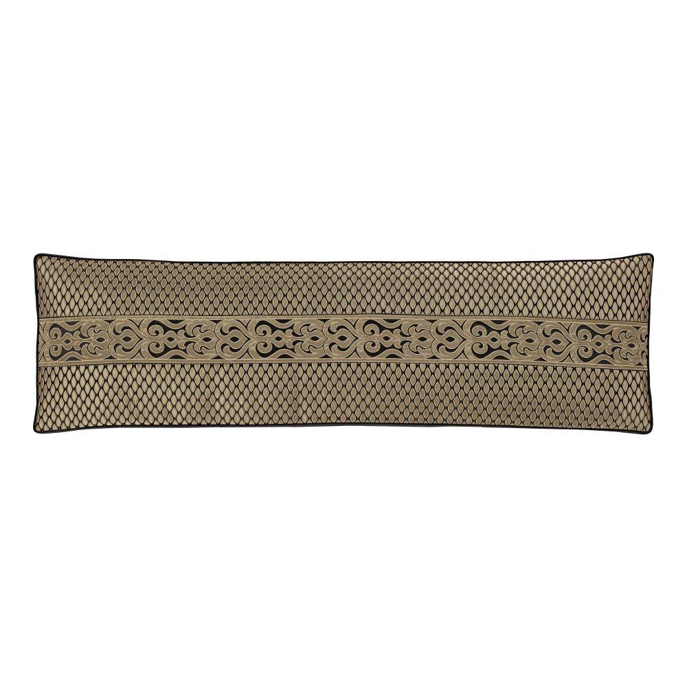 Blythe Black and Gold Polyester Bolster Decorative 15 in. x 52 in. Throw Pi