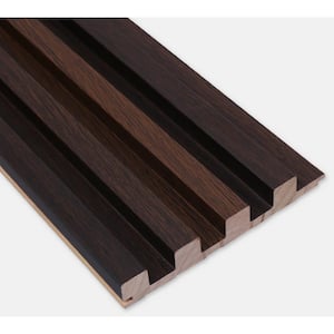 93 in. x 6 in x 0.8 in. Wood Solid Wall Cladding Siding Board in Smoked Oak Color (Set of 3 piece)