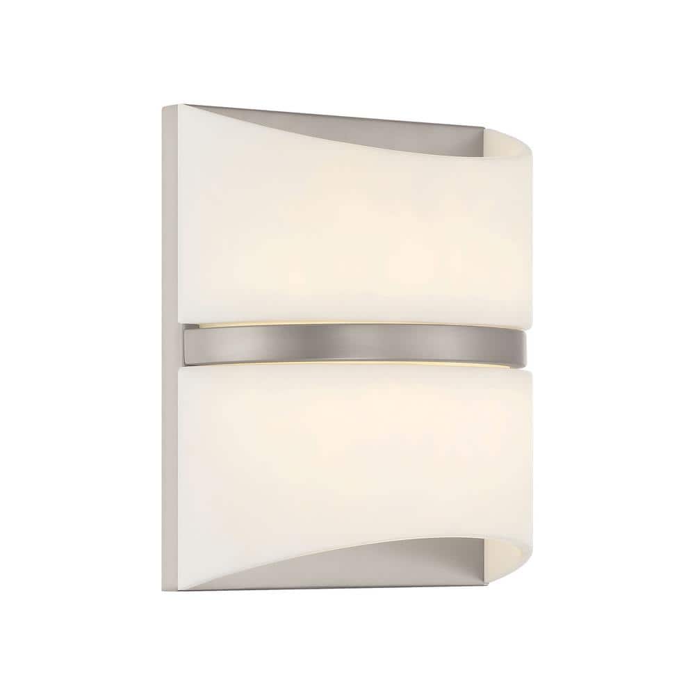 Velaux 1-Light Brushed Nickel LED Wall Sconce with White Faux Alabaster Shade price history on PriceWatchPro
