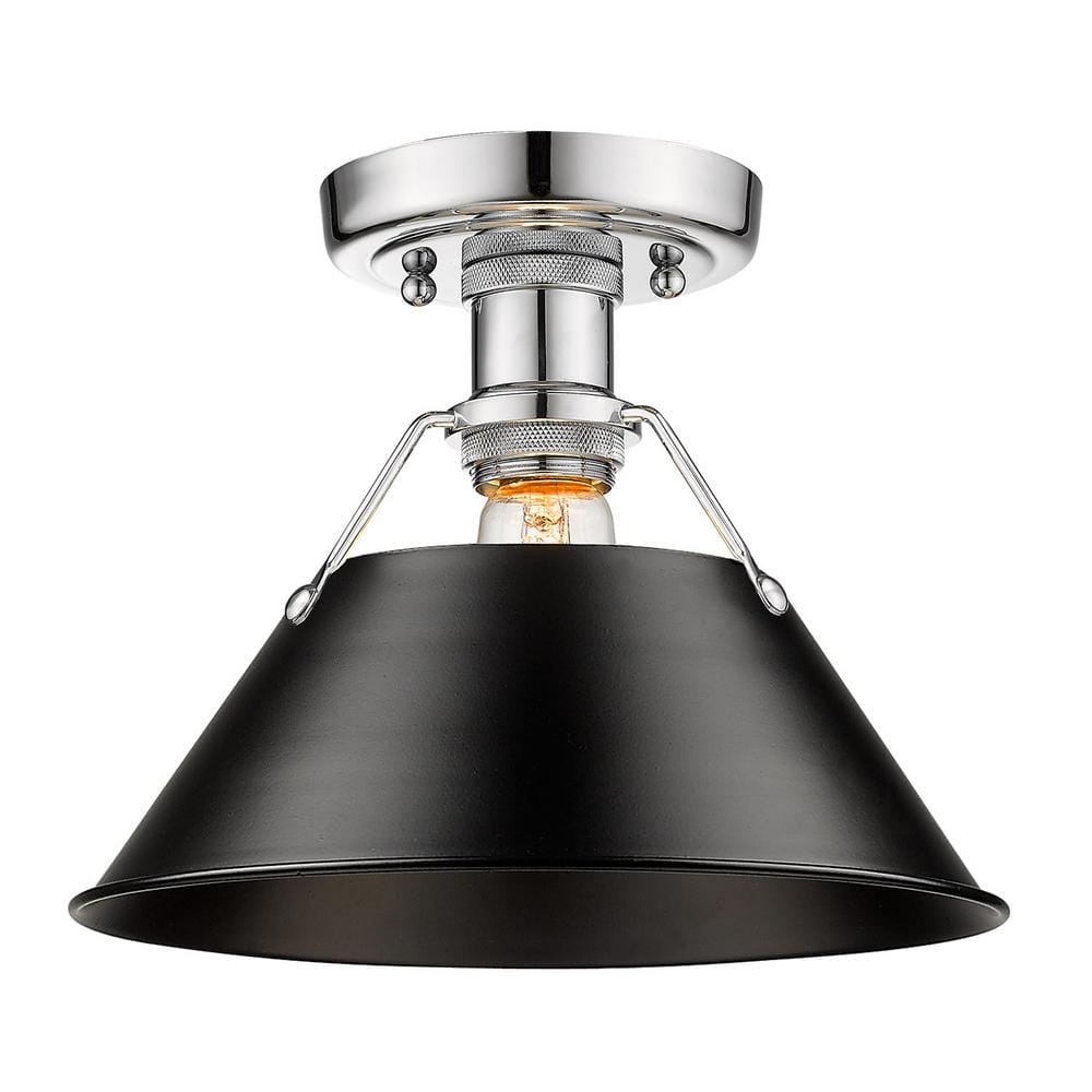 Orwell Transitional 10" Chrome & Matte Black Flush Mount Light
