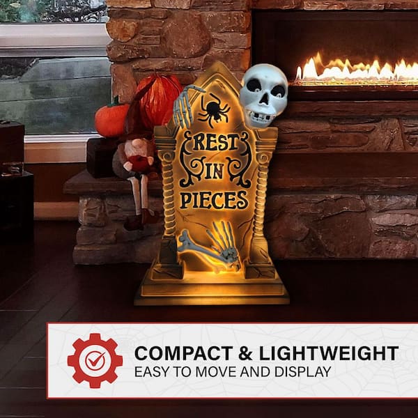Tomba Gonfiabile Per Halloween Con Pipistrello – 1,2 Mt – Con Luci LED – Decorazione Da Esterno - 5