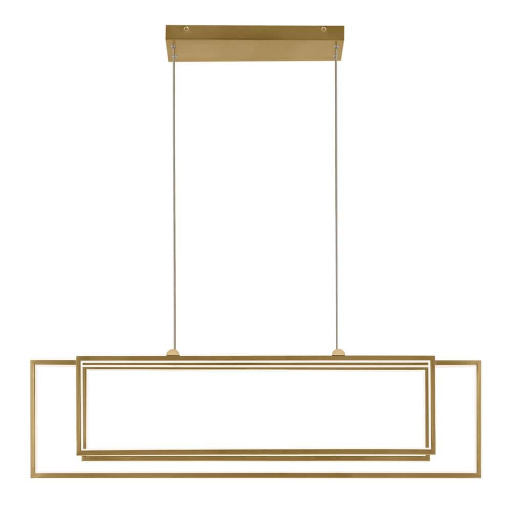 Jestin 46'' Champagne Gold LED Linear Chandelier
