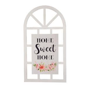 36 in. H Wooden Window Frame with 17.72 in. H Wooden Sweet/Home Word Sign Wall Decor