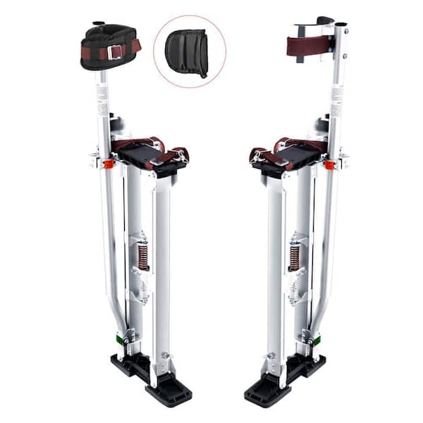 Drywall Stilts 24 to 40 in. Adjustable Aluminum Tool Stilts with Protective Knee Pads, Durable and Non-slip Work Stilts