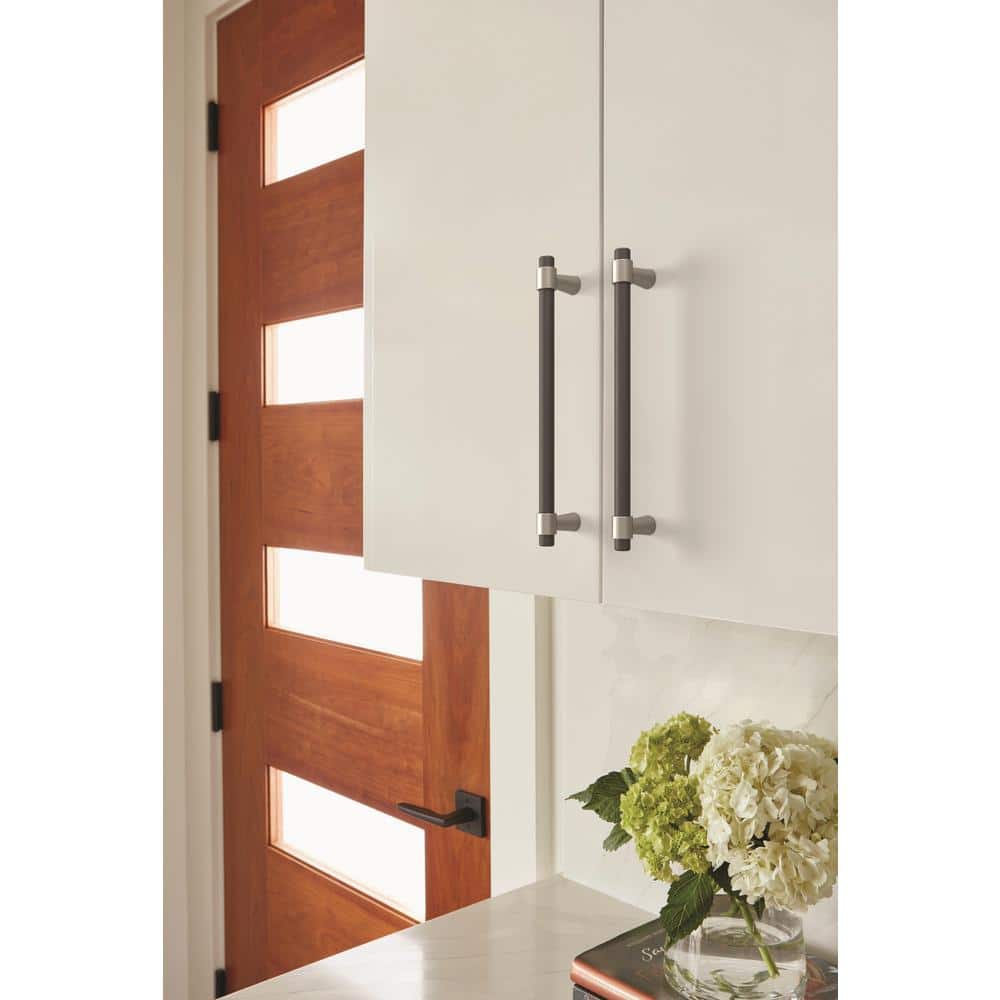 Matte Black and Satin Nickel Modern Cabinet Bar Pull