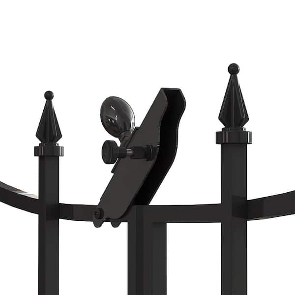 Vigoro Beaumont No Dig 40 4 In H X 53 7 In W Black Steel Decorative Fence Gate 860343 The Home Depot