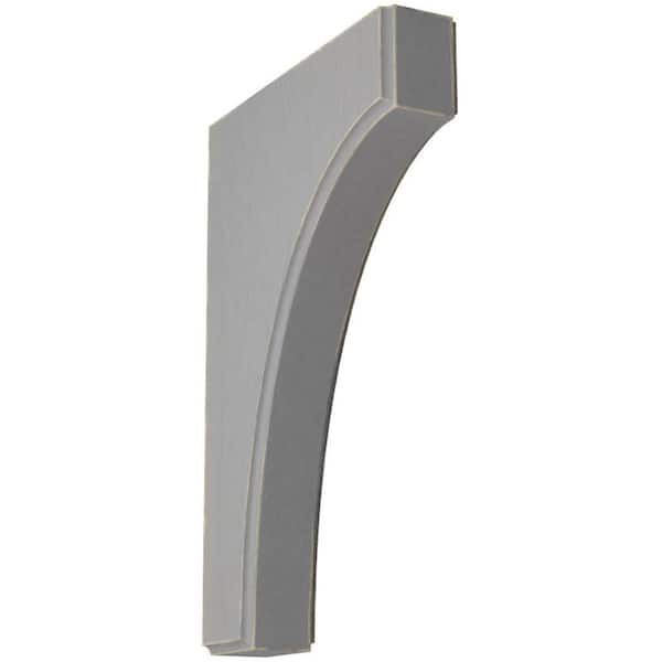 Ekena Millwork 1-3/4 in. x 12 in. x 8 in. Pebble Grey Clarksville Wood Vintage Decor Bracket