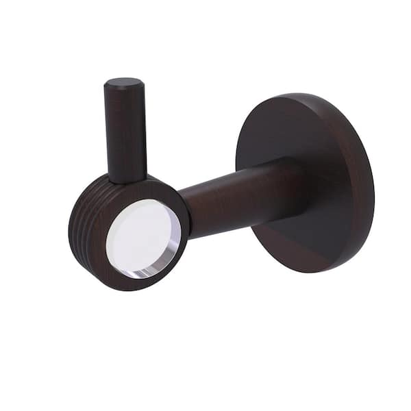 Allied Brass Clearview Collection J-Hook Robe/Towel Hook with Groovy Accents in Venetian Bronze