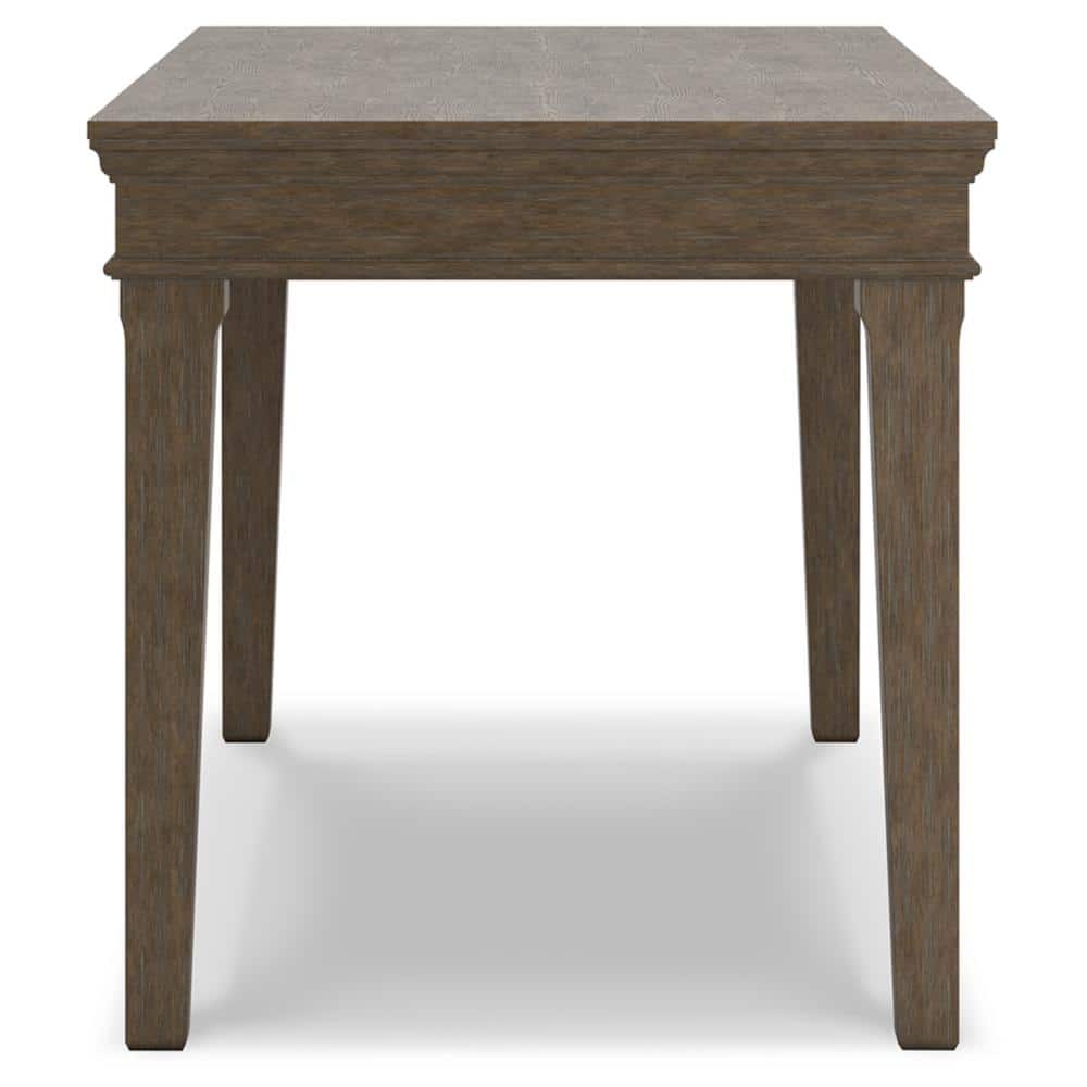 Gray Transitional Desk with Hutch and USB Ports