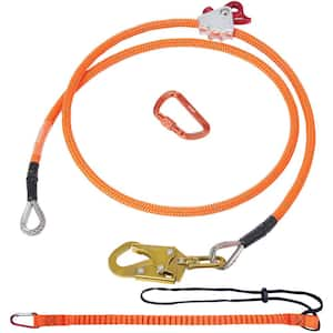 16 mm Steel Core Flipline, 8 ft., 2.4 m Arborist Flipline, Flip Line for Tree Climbing with Alloy Steel Snap Hook, 30KN