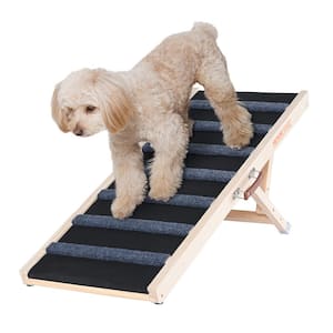 Dog Ramp Folding Pet Ramp for Bed Adjustable Dog Ramp for Small Large Old Dogs and Cats Wooden Pet Ramp