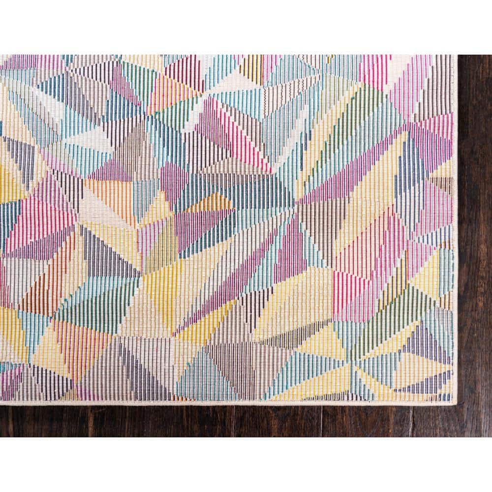 Colorful Geometric 9' x 12' Kids' Synthetic Area Rug