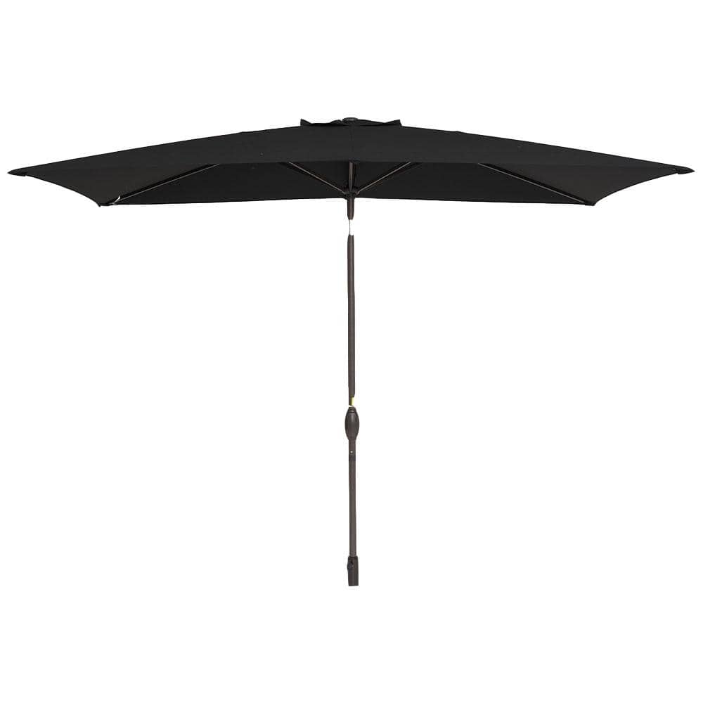 10 ft. x 6.5 ft. Aluminum Market Patio Umbrella in Black