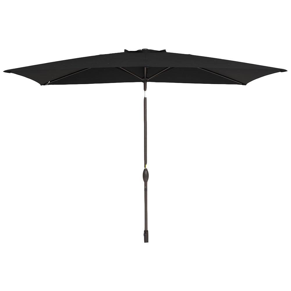 10 ft. x 6.5 ft. Black Outdoor Aluminum Patio Market Umbrella Rectangular C