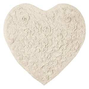 Bell Flower Collection 100% Cotton Tufted Non-Slip Bath Rugs, 25 in. x25 in. , Ivory