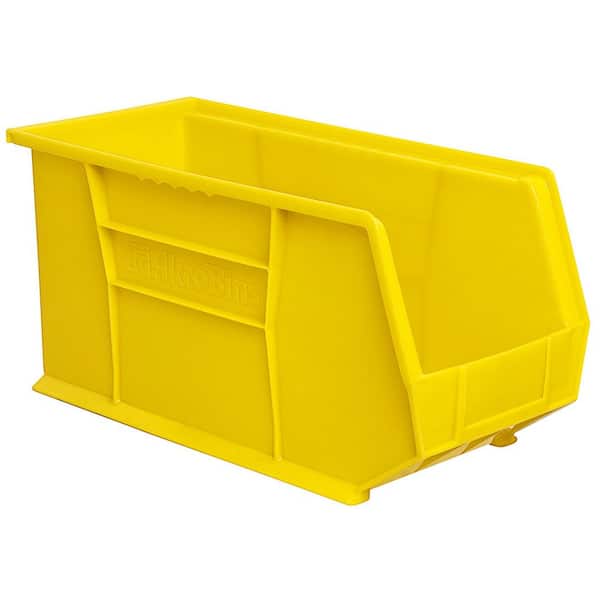 Plastic Stackable Storage Bins/ Totes, 18 in. x 8-1/4 in. x 9 in. Yellow, (6-Pack)