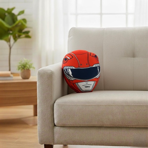 Power Rangers Red Ranger Knife Edge 12 in. x 12 in. Cloud Throw Pillow