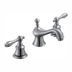 Estates 8 in. Widespread Double-Handle Low-Arc Bathroom Faucet in Brushed Nickel
