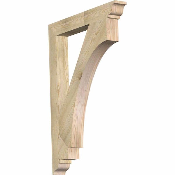 Ekena Millwork 4 in. x 44 in. x 32 in. Douglas Fir Imperial Traditional Rough Sawn Bracket