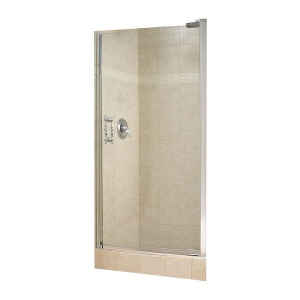 MAAX Alexa 36-1/2 in. x 67-1/4 in. Semi-Framed Pivot Shower Door in Chrome with 10 mm Clear Glass