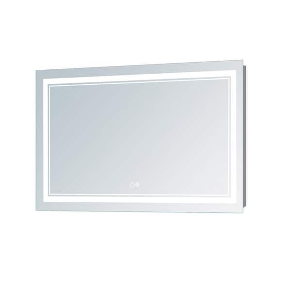 Dovelina 40 in. W x 24 in. H Modern Frameless Rectangular Wall Mounted Bathroom Vanity Mirror