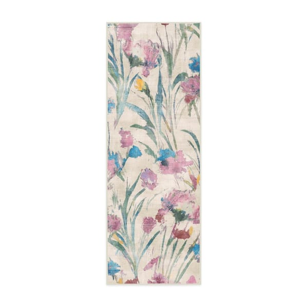 Machine Washable Rug with Standard Pad-Abeline Multicolor 2x7