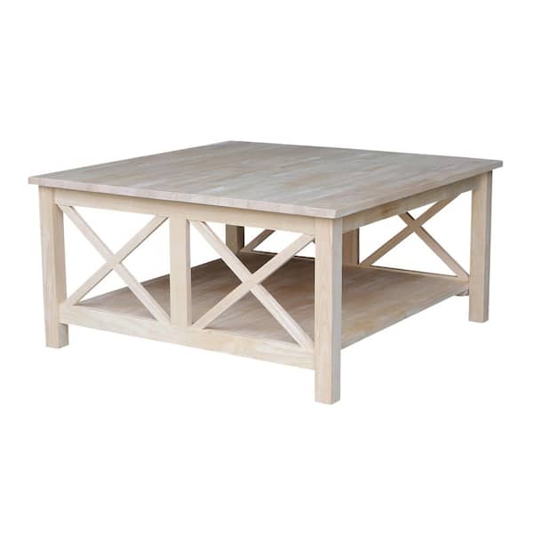 International Concepts Ot-70Sc Hampton Square Coffee Table, Unfinished Wood