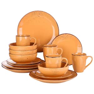 Navia 16-Piece Tropical Orange Stoneware Dinnerware Set (Service for 4)