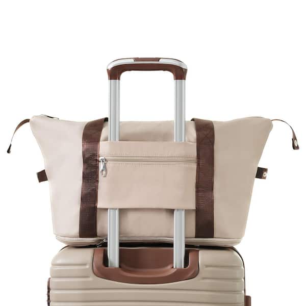 Merax 3-Piece Khaki ABS Hardshell Spinner 20 in. Luggage Set with